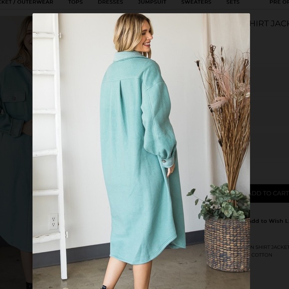 OLI & HALI “ May “ Oli and Hali Long Button Down Shirt Shacket with Pockets 22 - Picture 4 of 5